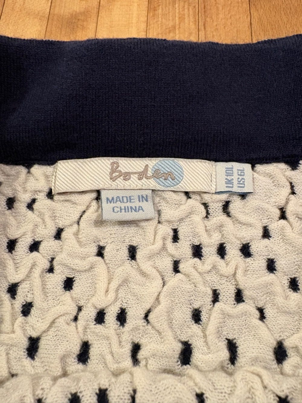 Boden Blue White Polka Dot A-Line Skirt Pull On Classic Preppy - Picture 4 of 6